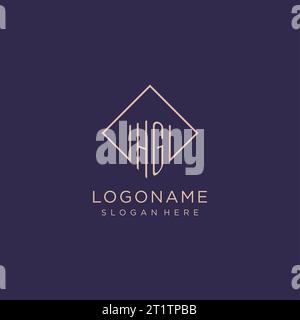 HG initial monogram logo with rectangle style design ideas Stock Vector ...