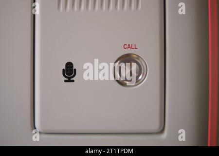 Close-up of a remote control in an train. Selective focus. Stock Photo