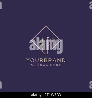 LF initial logo with square rectangular shape style design ideas Stock ...
