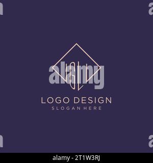 GL initial logo with square rectangular shape style design ideas Stock ...