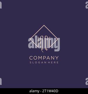 QQ initial monogram logo with rectangle style design ideas Stock Vector ...