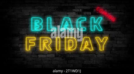 Black Friday hot discounts realistic vector banner template. Seasonal clearance, luxury store special price offer poster design. Stock Photo