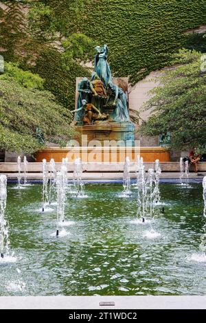 Fountain of the Great Lakes, sculpted by Lorado Taft n 1913. South Garden at Art Institute of Chicago, Chicago, Illinois, USA Stock Photo