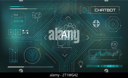 Infographics on the topic of future technologies. Stock Vector