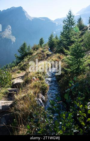 Herbstliche Berglandschaft am Fuss des Monte Leone im Wallis Stock Photo