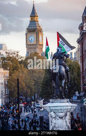 A view of Whitehall at Pro Palestinian march in London. Stock Photo