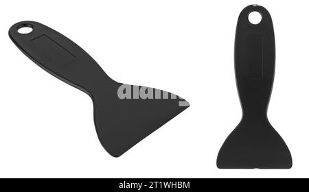 Premium Photo  Paint spatula with black handle isolated on white background