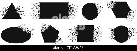 Imploding Triangle Shatter Image Abstract shatter background. Exploded black pieces scatter, shattered ...