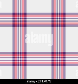 Fabric pattern tartan of vector check plaid with a seamless texture background textile in pastel and white colors. Stock Vector