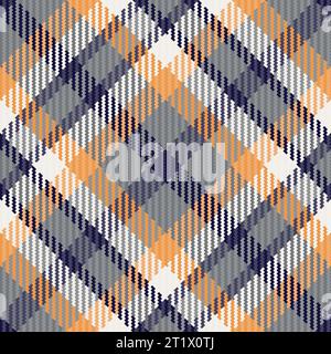 Fabric check background of textile plaid vector with a texture tartan seamless pattern in grey and white colors. Stock Vector