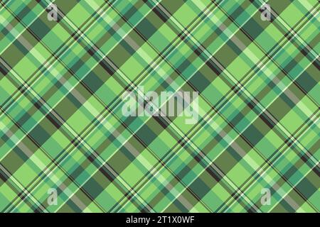 Background pattern vector of tartan check seamless with a plaid textile texture fabric in green and pastel colors. Stock Vector