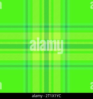 Textile tartan vector of plaid fabric check with a pattern texture seamless background in green color. Stock Vector