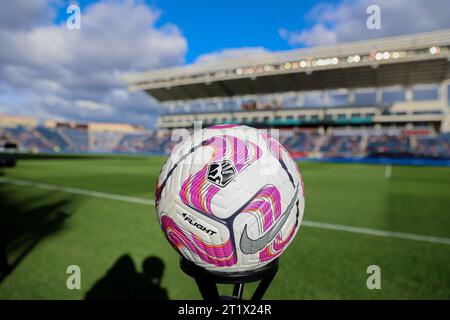 Bridgeview, USA. 15th Oct, 2023. Chicago, USA, October 15, 2023: Official match ball is see before the NWSL football match between the Chicago Red Stars and OL Reign on Sunday October 15 at Seat Geek stadium, Bridgeview, USA. (NO COMMERCIAL USAGE). (Shaina Benhiyoun/SPP) Credit: SPP Sport Press Photo. /Alamy Live News Stock Photo