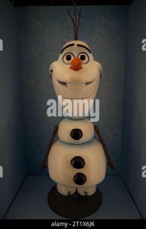 Olaf from Frozen at the Disney100 exhibition Stock Photo
