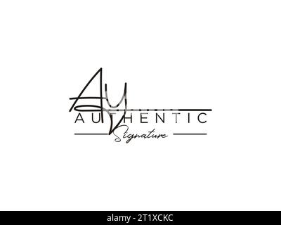 AU Signature Logo Template Vector. Stock Vector