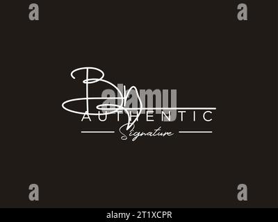 BN Signature Logo Template Vector. Stock Vector