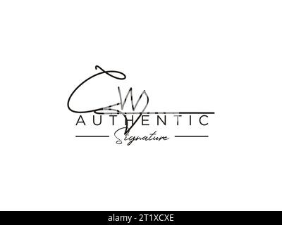 CW Signature Logo Template Vector. Stock Vector