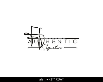 FF Signature Logo Template Vector. Stock Vector