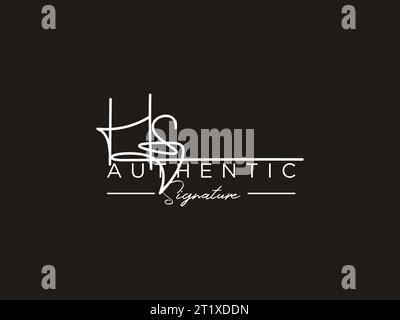 HS Signature Logo Template Vector. Stock Vector