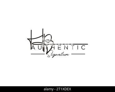 HP Signature Logo Template Vector. Stock Vector