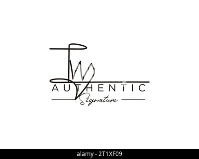 TW Signature Logo Template Vector. Stock Vector