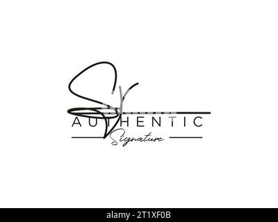 SR Signature Logo Template Vector. Stock Vector