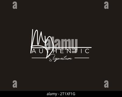 MN Signature Logo Template Vector. Stock Vector