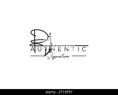 PJ Signature Logo Template Vector. Stock Vector