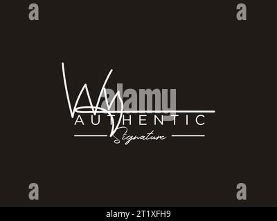 WV Signature Logo Template Vector. Stock Vector