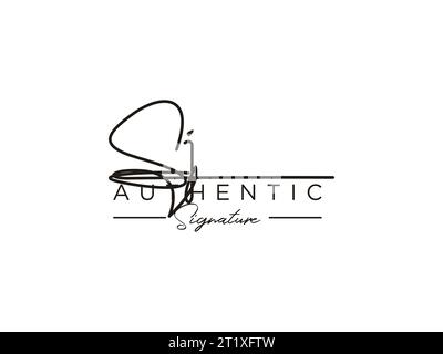 SJ Signature Logo Template Vector. Stock Vector