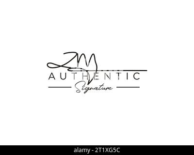 ZM Signature Logo Template Vector. Stock Vector