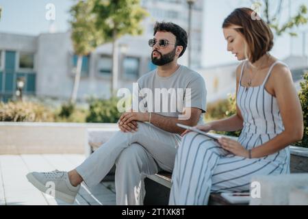 Successful Architects Collaborating on Modern Urban Building Design Stock Photo
