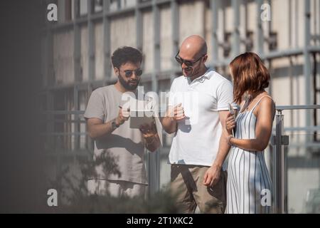 Successful Collaboration in Modern Urban Architecture Stock Photo