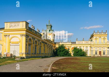 Warsaw, Poland - July 15, 2023. Baroque Royal Wilanow Palace in Warsaw, Poland Stock Photo