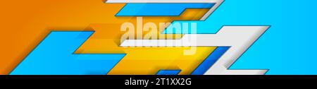 Bright abstract geometric technical background. Colorful vector banner design Stock Vector