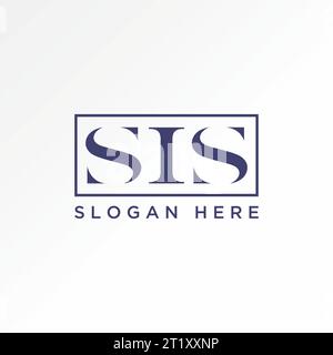 Logo design graphic concept creative abstract premium vector stock sign unique letter initial SIS font serif cutting. Related to monogram typography Stock Vector