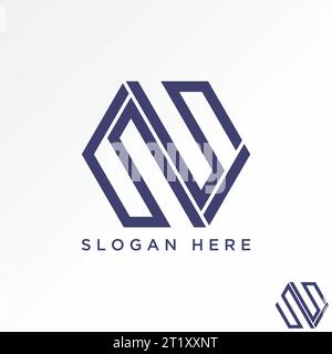 Logo design graphic concept creative abstract premium vector stock sign unique letter initial SSI font on line hexagon. Related to monogram typography Stock Vector