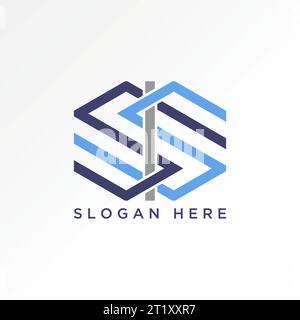 Logo design graphic concept creative abstract premium vector stock sign unique letter initial SIS font on double hexagon. Related monogram typography Stock Vector