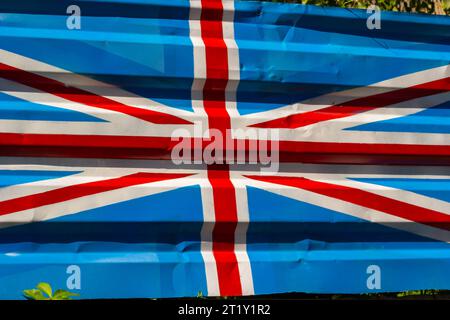 British flag on grunge metal texture background. Stock Photo