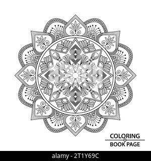 Intersting Mandala Coloring Book Page for Adults Vector File Stock Vector