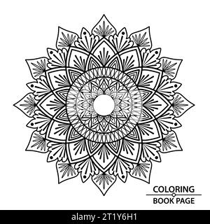 Custom Affirmations Mandalas of Coloring Book Page for Kids. Easy Mandala Coloring Book Pages for Adults, Ability to Relax, Brain Experiences Give Stock Vector