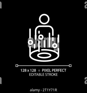 2D thin linear white mixed reality icon Stock Vector