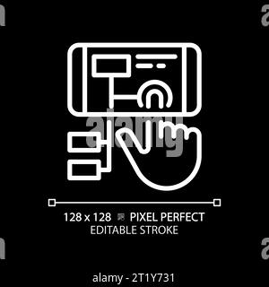 2D thin linear white augmented reality icon Stock Vector