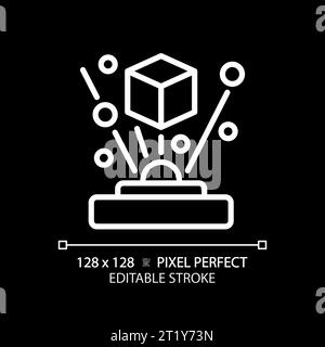 2D thin linear white projection icon Stock Vector