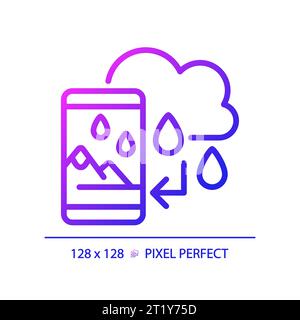 Thin linear gradient augmented reality and weather forecast icon Stock Vector