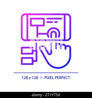 2D thin linear gradient augmented reality icon Stock Vector