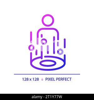 2D thin linear gradient mixed reality icon Stock Vector