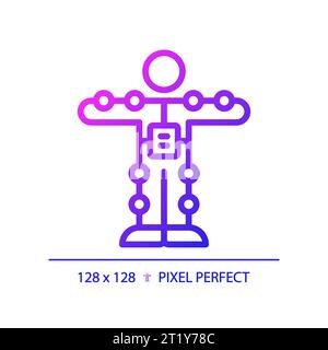2D thin linear gradient motion capture suit icon Stock Vector
