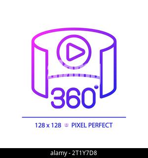 2D thin linear gradient 360 degree icon Stock Vector