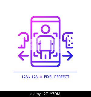 2D thin linear gradient mobile app icon Stock Vector